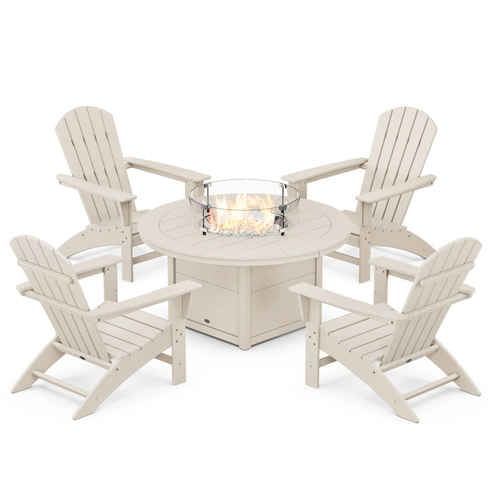 Picture of Nautical Adirondack 5 Piece Conversation Fire Group in Sand