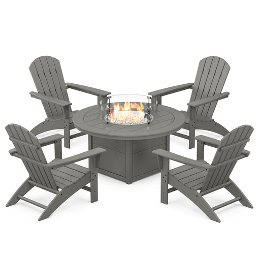 Picture of Nautical Adirondack 5 Piece Conversation Fire Group in Slate Grey