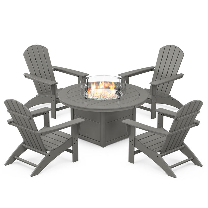 Picture of Nautical Adirondack 5 Piece Conversation Fire Group in Slate Grey