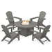 Picture of Nautical Adirondack 5 Piece Conversation Fire Group in Slate Grey