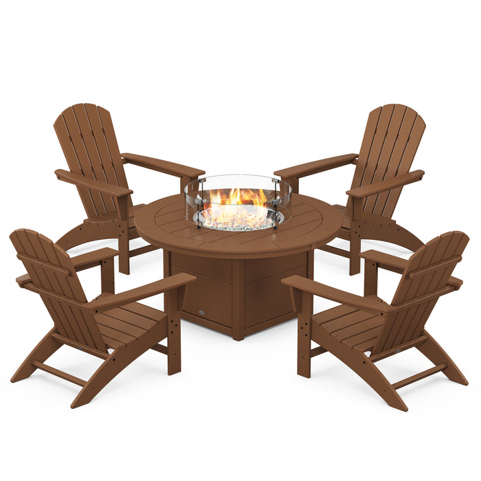 Picture of Nautical Adirondack 5 Piece Conversation Fire Group in Teak