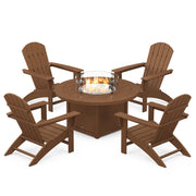 Nautical Adirondack 5 Piece Conversation Fire Pit Set - The Great Escape