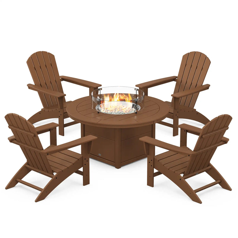 Nautical Adirondack 5 Piece Conversation Fire Pit Set - The Great Escape