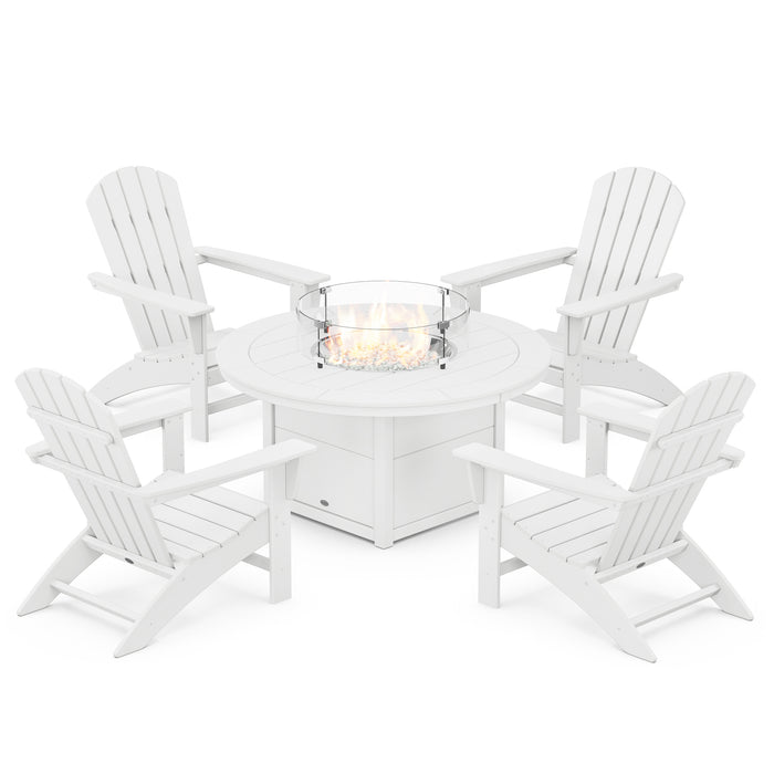 Picture of Nautical Adirondack 5 Piece Conversation Fire Group in White