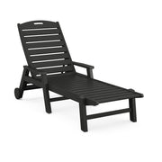 Picture of Nautical Chaise Lounge W/ Arms and Wheels in Black