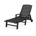 Picture of Nautical Chaise Lounge W/ Arms and Wheels in Black