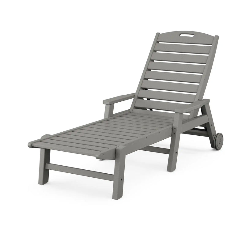 Picture of Nautical Chaise Lounge W/ Arms and Wheels in Black