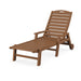 Picture of Nautical Chaise Lounge W/ Arms and Wheels in Teak