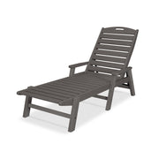 Picture Nautical Chaise Lounge W/ Arms in Slate Grey
