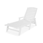 Picture Nautical Chaise Lounge W/ Arms in Vintage White