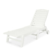 Picture Nautical Chaise Lounge W/ Wheels in Vintage White