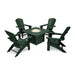 Picture of Nautical Curveback Adirondack 5 Piece Conversation Fire Group in Green