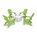 Picture of Nautical Curveback Adirondack 5 Piece Conversation Fire Group in Lime