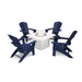 Picture of Nautical Curveback Adirondack 5 Piece Conversation Fire Group in Navy