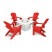 Picture of Nautical Curveback Adirondack 5 Piece Conversation Fire Group in Sunset Red