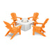 Picture of Nautical Curveback Adirondack 5 Piece Conversation Fire Group in Tangerine