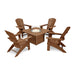 Picture of Nautical Curveback Adirondack 5 Piece Conversation Fire Group in Teak