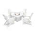 Picture of Nautical Curveback Adirondack 5 Piece Conversation Fire Group in White