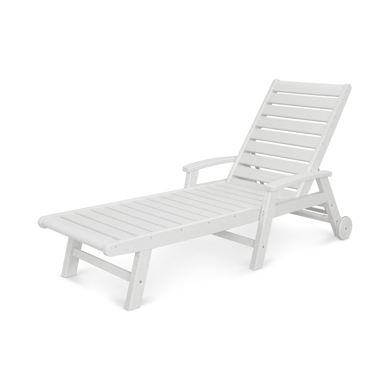Picture of Signature Chaise Lounge W/ Wheels in White