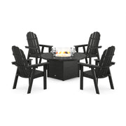 Picture of Vineyard Curveback Adirondack 4 Piece Conversation Fire Group in Black