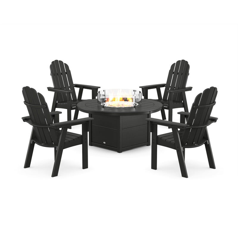 Picture of Vineyard Curveback Adirondack 4 Piece Conversation Fire Group in Black