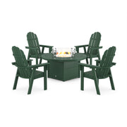 Picture of Vineyard Curveback Adirondack 4 Piece Conversation Fire Group in Green