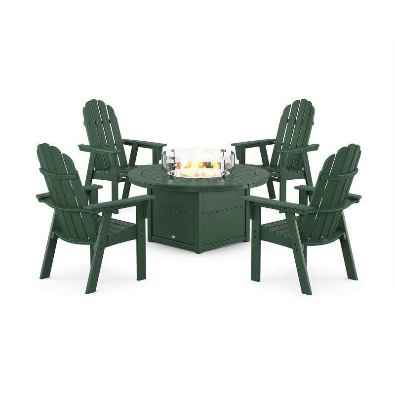 Picture of Vineyard Curveback Adirondack 4 Piece Conversation Fire Group in Green