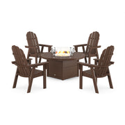 Picture of Vineyard Curveback Adirondack 4 Piece Conversation Fire Group in Mahogany