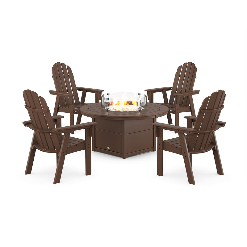 Picture of Vineyard Curveback Adirondack 4 Piece Conversation Fire Group in Mahogany