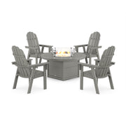 Picture of Vineyard Curveback Adirondack 4 Piece Conversation Fire Group in Slate Grey