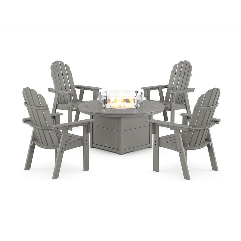 Picture of Vineyard Curveback Adirondack 4 Piece Conversation Fire Group in Slate Grey