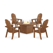 Picture of Vineyard Curveback Adirondack 4 Piece Conversation Fire Group in Teak
