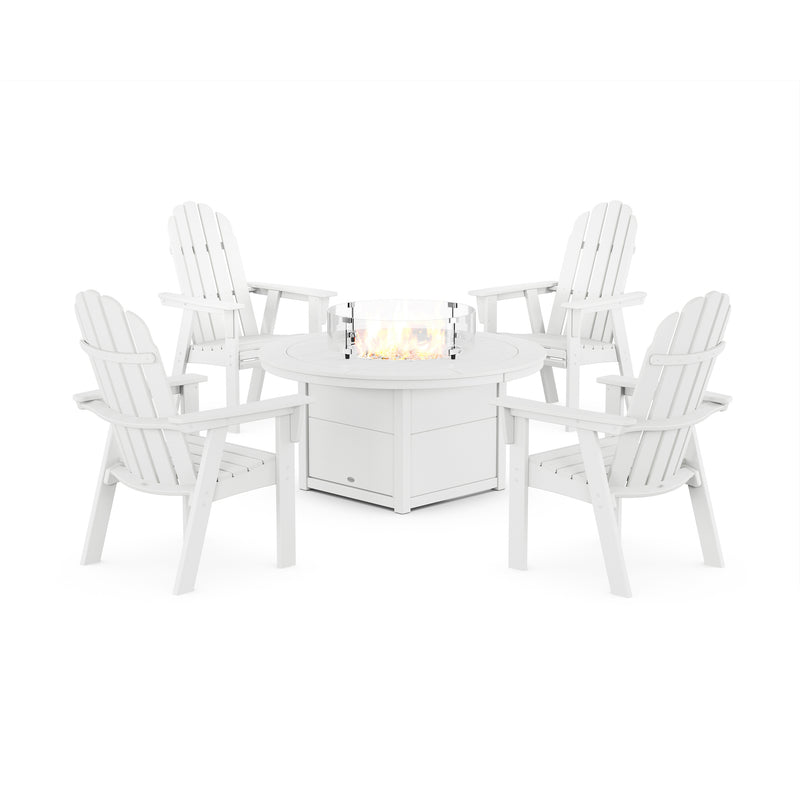 Picture of Vineyard Curveback Adirondack 4 Piece Conversation Fire Group in White