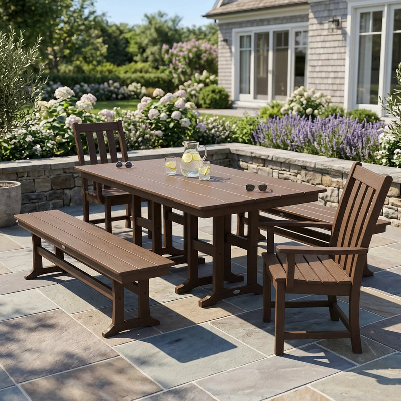 Picture of Vineyard 5 Piece Farmhouse Dining Set W/ Benches
