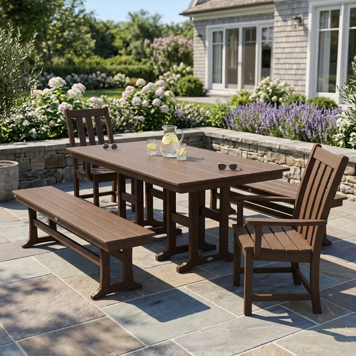 Picture of Vineyard 5 Piece Farmhouse Dining Set W/ Benches