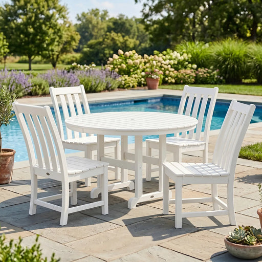 Picture of Vineyard 5 Piece Round Farmhouse Side Chair Dining Set