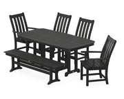 Vineyard 6 Piece Dining Set W/ Bench - The Great Escape