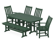 Vineyard 6 Piece Dining Set W/ Bench - The Great Escape
