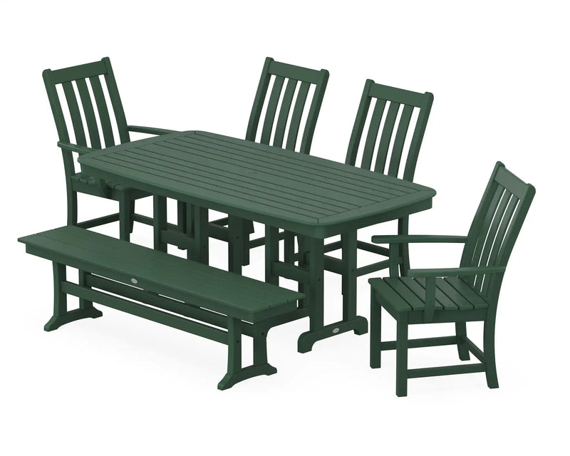 Vineyard 6 Piece Dining Set W/ Bench - The Great Escape