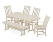 Vineyard 6 Piece Dining Set W/ Bench - The Great Escape