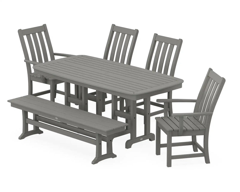 Vineyard 6 Piece Dining Set W/ Bench - The Great Escape