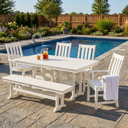 Vineyard 6 Piece Farmhouse Dining Set W/ Bench - The Great Escape