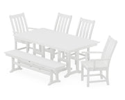 Vineyard 6 Piece Farmhouse Dining Set W/ Bench - The Great Escape