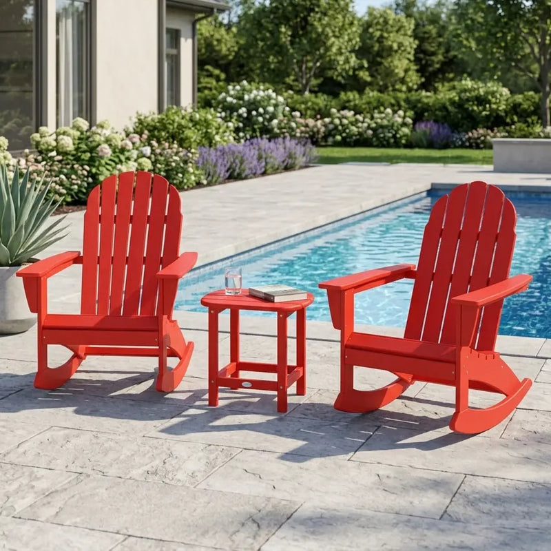Picture of Vineyard 3PC Adirondack Rocking Chair Set W/ South Beach Side Table