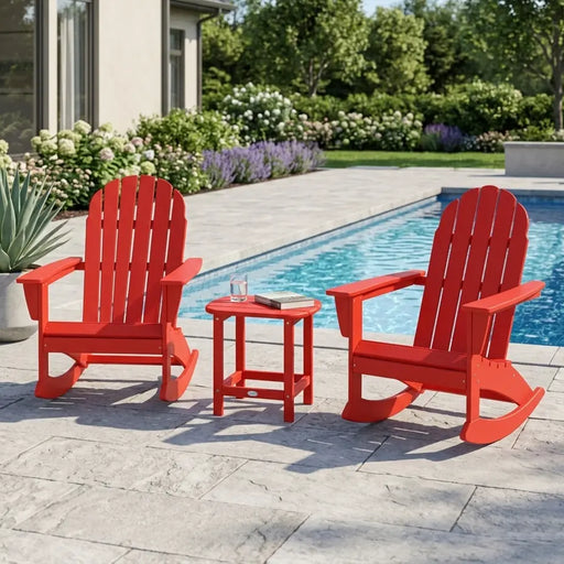 Picture of Vineyard 3PC Adirondack Rocking Chair Set W/ South Beach Side Table