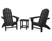 Vineyard 3 Piece Curveback Adirondack Set W/ 18" South Beach Side Table - The Great Escape