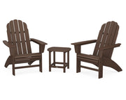 Vineyard 3 Piece Curveback Adirondack Set W/ 18" South Beach Side Table - The Great Escape