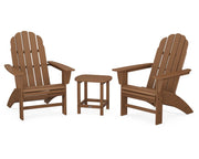 Vineyard 3 Piece Curveback Adirondack Set W/ 18" South Beach Side Table - The Great Escape