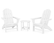 Vineyard 3 Piece Curveback Adirondack Set W/ 18" South Beach Side Table - The Great Escape