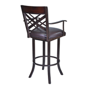 Pompano Swivel 26" Counter Stool W/ Arms - Mineral/Brown - The Great Escape